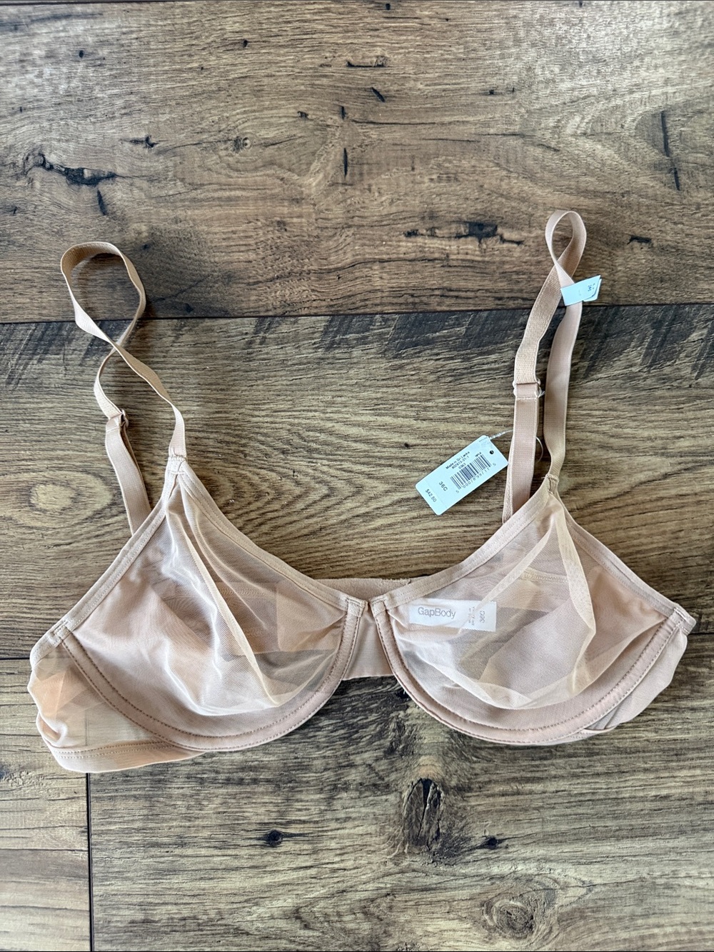 NWT GapBody Sheer Underwire Bra - Nude Blush